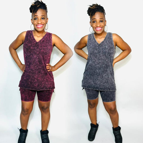 Acid Wash Short Sets
