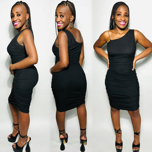 Chain Up Ruched Dress