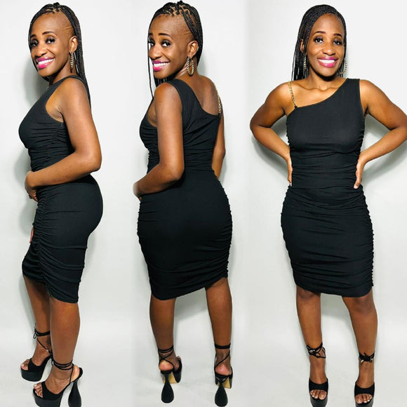 Chain Up Ruched Dress